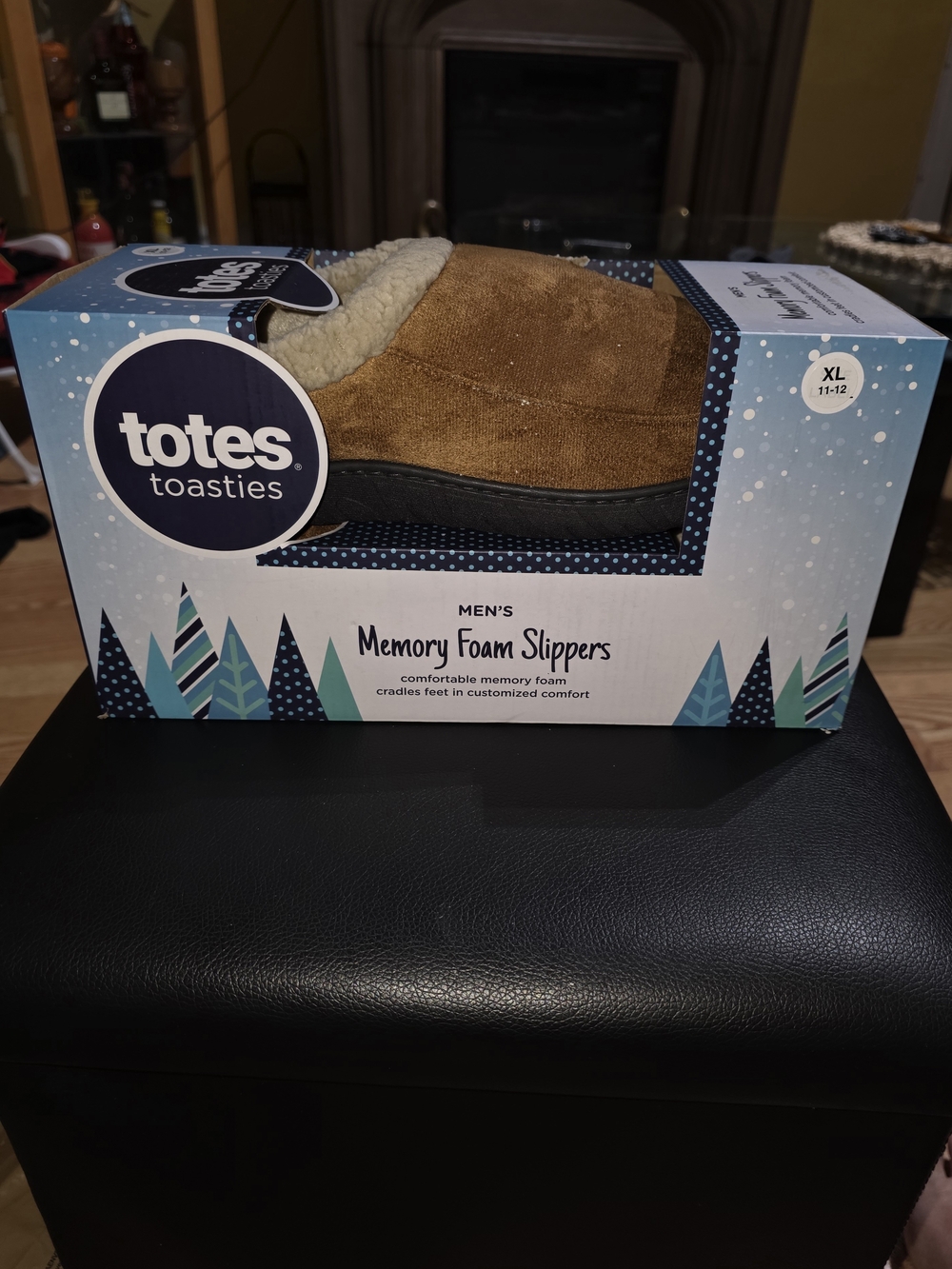 Totes Toasties Men's Memory Foam Slippers - Brown - Size 11-12